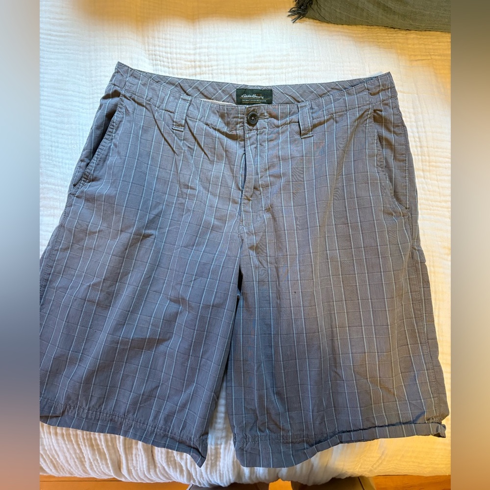 Eddie Bauer Gray Plaid Shorts